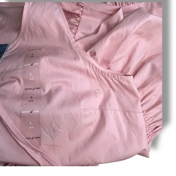 Nautica Jeans lace-up tiered ruffled sleeveless dress with denim accent NWT - Picture 8 of 8